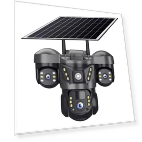Multi-lens Panoramic Solar Surveillance PTZ Dome Camera — Outdoor Security Cameras, VTS29