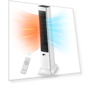 Oscillating Tower Fan and Space Heater Combo — Stand Fans, FOHERE