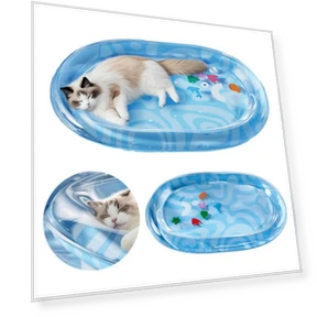 Water Cooling Pet Mat with Floating Fish — Mats, kaileflf