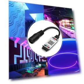 Mini Female Plug to 4Pin Connector DC 5-24V Smart Adapter Bluetooth LED Light Strip RGB Controller — Selfie Lights, weikuns
