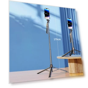 360° Rotating Selfie Stick with Fill Light and Tripod — Selfie Sticks, yunran