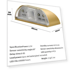 Infrared PIR Auto Motion Detector LED Smart Door Lock Sensor Light — Motion Sensors