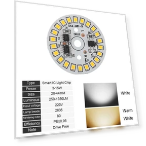 Smart IC Driver LED Chip Bulb Lamp Bean 2835 SMD Light Plate — LED, Jianshen