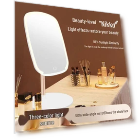 Smart LED Makeup Vanity Mirror with Folding Metal Stand — Compact & Travel, Deals Supermarket