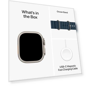 Smartwatch with Rugged Titanium Case & Blue Ocean Band — Wearable Accessories, Apple