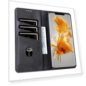Cowhide Texture Anti-scratch PU Leather Wallet Cover with Magnetic Auto-absorbed Phone Stand — Flip Cases, Smartwatch 2025