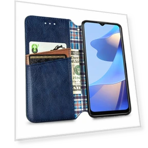 PU Leather Case Rhombus Imprint Wallet Stand Phone Cover — Phone Accessories, Smartwatch 2025