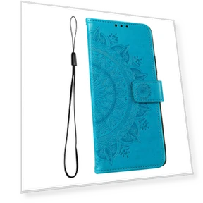 PU Leather+Inner TPU Cover Stand Imprinted Mandala Flower Anti-fall Flip Wallet Case with Strap — Flip Cases, Smartwatch 2025