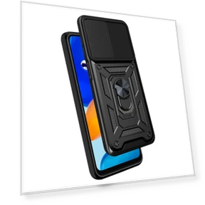 Shockproof PC+TPU Hybrid Slide Camera Cover with Rotating Kickstand — Protective Covers, Smartwatch 2025