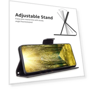 Smooth Leather Wallet Stand Phone Cover with Strap — Phone Accessories, Smartwatch 2025