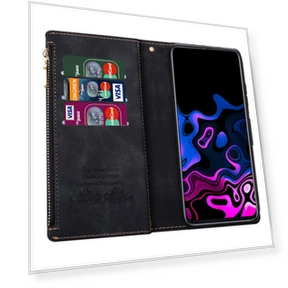 Color Splicing PU Leather Wallet Case with Strap — Bumpers, Smartwatch 2025