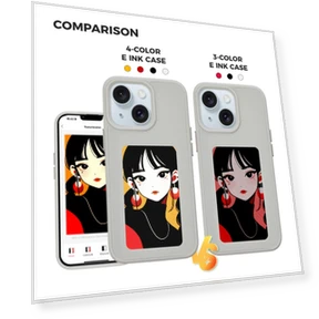 E Ink Case DIY Smart Display Customized Phone Cover — Screen Protectors, Smartwatch 2025