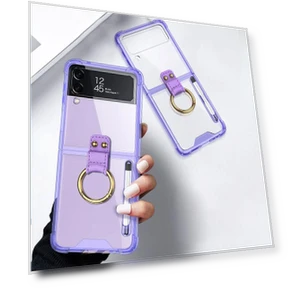 Finger Ring Design Airbag Anti-fall TPU Transparent Phone Case with Stylus Pen — Screen Protectors, Smartwatch 2025