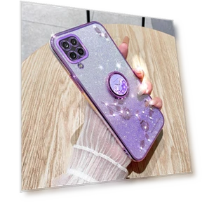 Flower Rhinestone Decor TPU Cover with Ring Kickstand — Back Covers, Smartwatch 2025