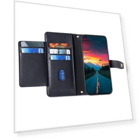Leather Case Wallet Zipper Phone Cover with 2 Straps — Flip Cases, Smartwatch 2025