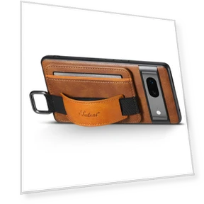 Leather Coated PC+TPU Case with Kickstand and Card Holder — Phone Accessories, SUTENI