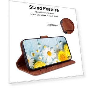 PU Leather Card Holder Flower Imprinted Phone Cover — Flip Cases, Smartwatch 2025