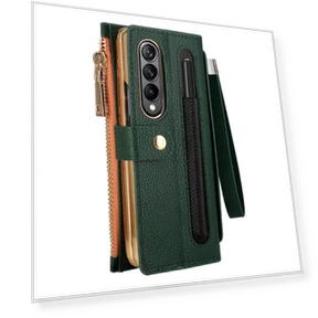 RFID Blocking PU Leather Zipper Wallet Phone Case — Flip Cases, Smartwatch 2025