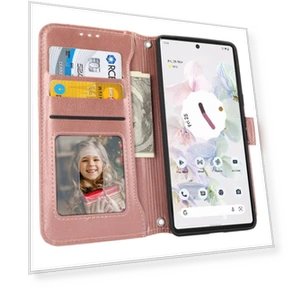 Stand Wallet PU Leather+TPU Phone Case with Straps — Phone Accessories, Smartwatch 2025