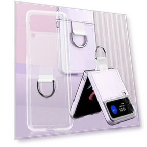 Transparent Metal Ring Holder Design Hard PC+PVC Phone Case Cover — Basic Cases, Smartwatch 2025