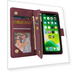 Zipper Pocket Design PU Leather Anti-drop Phone Cover — Bumpers, Smartwatch 2025
