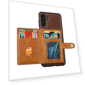 Bump Proof Calf Texture Phone Case with Card Slots and Kickstand — Phone Accessories, Smartwatch 2025
