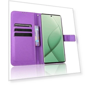 Diamond Texture PU Leather Folio Phone Cover — Protective Cases, Smartwatch 2025