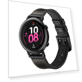 Genuine Leather Coated Silicone Smart Watch Strap — Smartwatches, Smartwatch 2025