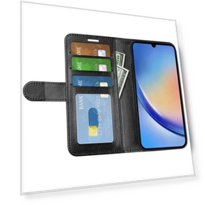 Leather Wallet Stand Case with Crazy Horse Texture — Phone Accessories, Smartwatch 2025