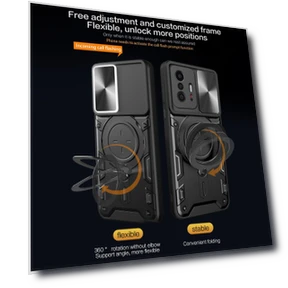 PC+TPU Cover with Slide Camera Lid Ring Kickstand Anti-drop Phone Case — Phone Accessories, Smartwatch 2025