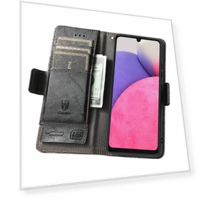 PU Leather Cover Stand with RFID Blocking Wallet — Phone Accessories, Smartwatch 2025