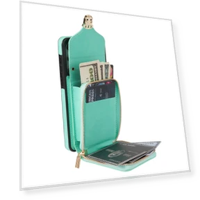 PU Leather+TPU Card Slot Case with Kickstand and Crossbody Strap — Phone Accessories, Smartwatch 2025