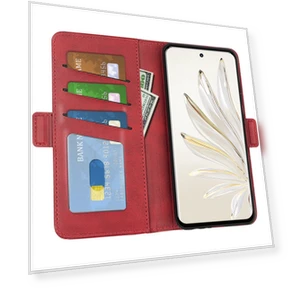 PU Leather Wallet Case with Dual Magnetic Clasp and Stand — Flip Cases, Smartwatch 2025