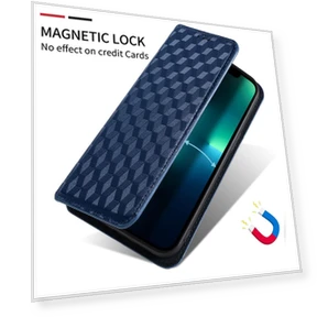 Full Protection TPU Phone Case with 3D Rhombus Design and Magnetic Closure — Protective Cases, Smartwatch 2025