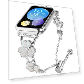 Heart Clover Silver Zinc Alloy Metal Strap — Bands, Samrtwatch Bands Straps