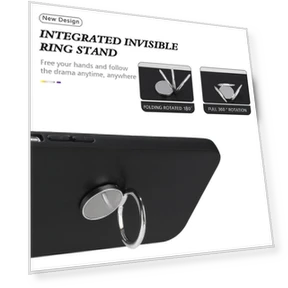 Matte Soft TPU Back Phone Cover with Ring Holder Kickstand — Phone Accessories, Smartwatch 2025