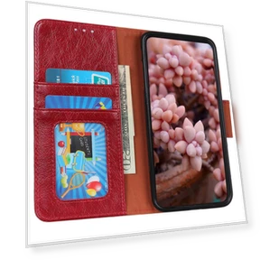 Nappa Texture Split Leather Wallet Folio Flip Phone Cover — Flip Cases, Smartwatch 2025