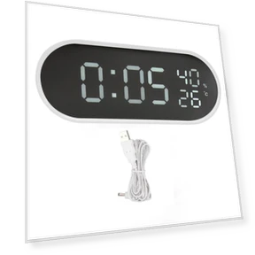 LED Mirror Alarm Clock with Touch Control — Alarm, OutsideWorld