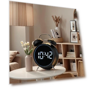 Ultrasonic Alarm Clock with Glow-in-the-Dark Display — Alarm, Houspace