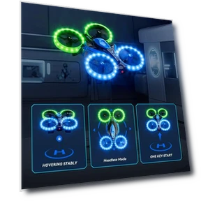 3in1 Battle Drone with LED Lights — Remote Control Aircraft, ARMEW