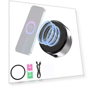 Magnetic Car Phone Holder 2 in 1 with Wireless Charging — Dashboard Installation Kits, Auto Accessories Home