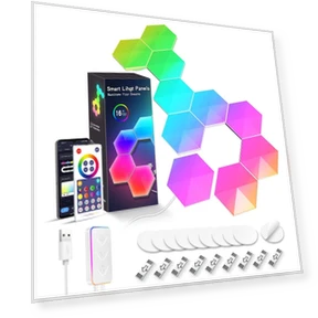 Hexagon Lights RGBIC Music Sync Indoor Smart Wall Lamp — Creative Lighting Solutions, Build My Home