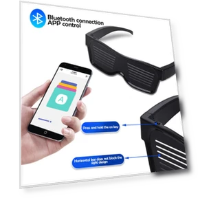 RGB LED Bluetooth Glasses — Smart Glasses, Lntelligent Living Hall