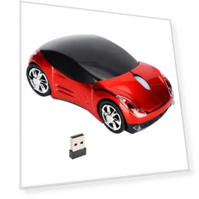 Red Car-Shaped Wireless Mouse — Mouse Pads, Automobile and motorcycle supplies