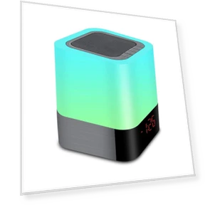 Colorful Bluetooth Speaker with Night Light and Digital Alarm — Alarms & Clocks, Your Warm Home