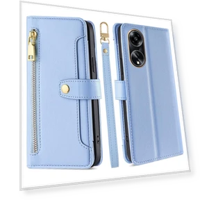 Scratch Proof PU Leather+TPU Phone Cover Stand Wallet Case with Zipper Pocket — Phone Accessories, Smartwatch 2025