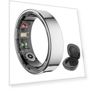 Smart Ring Waterproof Fitness Tracker with Charging Case — Wearable Accessories, Seahorse Home