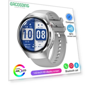 Smart Watch with NFC, Heart Rate Monitor, Bluetooth Calls, GPS — Wearable Accessories, SACOSDING