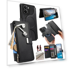 Detachable Magnetic Leather Flip Phone Cover — Flip Cases, CASENEO