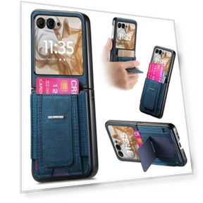 Retro Leather Back Cover with Card Holder — Flip Cases, Smartwatch 2025